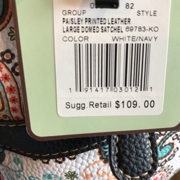 Stone & Co Paisley Printed Leather Large Satchel - Picture 8 of 8